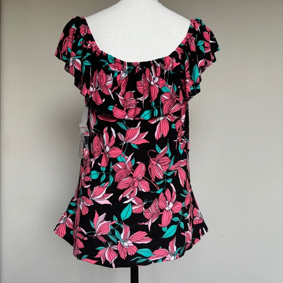 Croft & Barrow Tankini Top Off The Shoulder Floral Women's Plus Size 1X NWT - Picture 3 of 4
